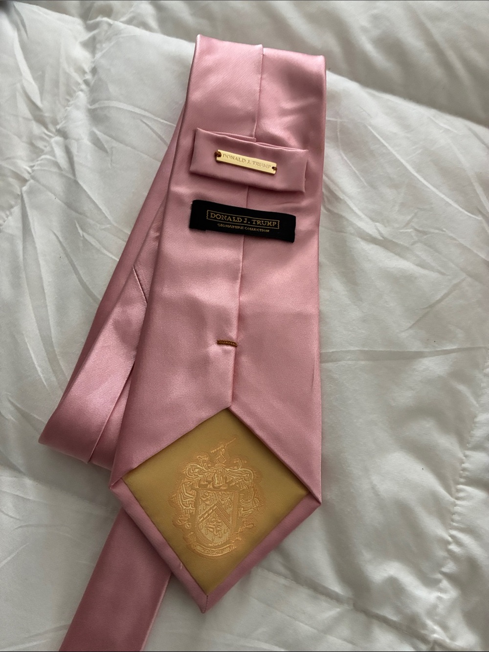 Donald J. Trump Pink Satin Tie - Classic Solid Men’s Accessory